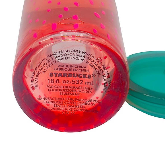 Starbucks Strawberry Glass Cup - Summer 2022 - Tumbler Iced Cold Fruit Red Green - Picture 8 of 8